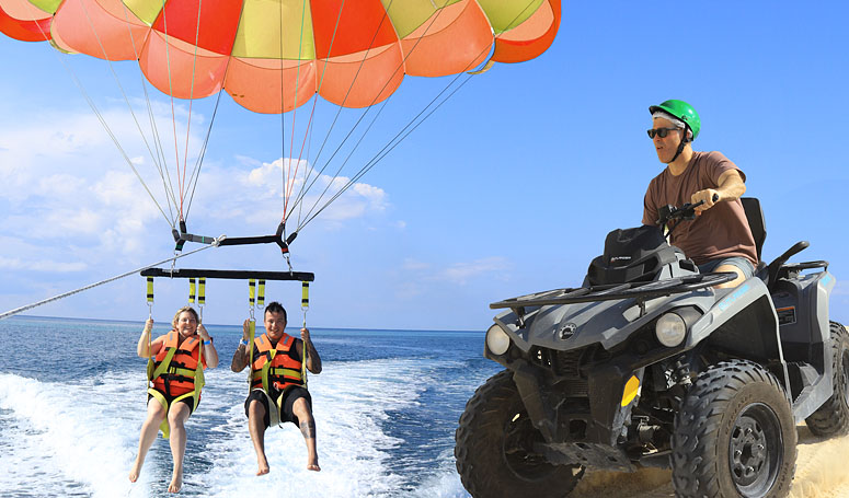 Cuatrimotos y Parachute en Playa Maroma