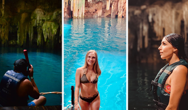 Cool off in the waters of the cenote Tsukan