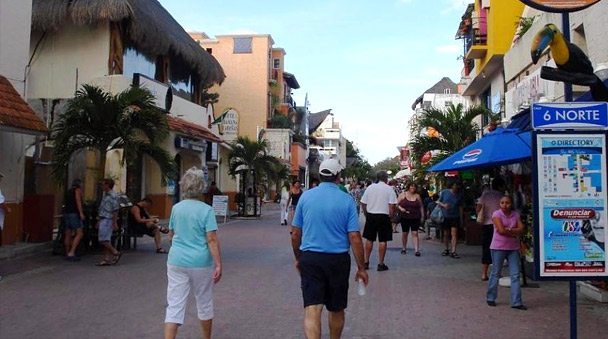 Walking in Playa del Carmen main street