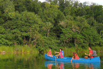 Canoeing on the lagoon