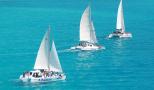 sailing above turquoise blue water 