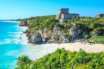 Ocean view through Mayan Ruins